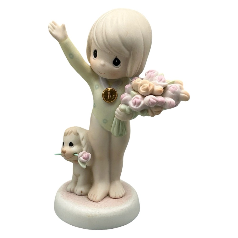 Precious Moments God Bless You With Bouquets Of Victory 283584 Figurine 1997